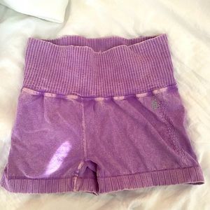 Free People: purple biker shorts